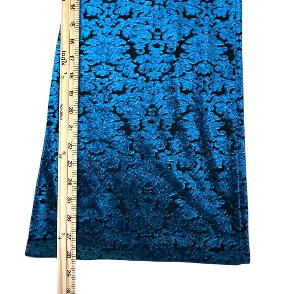 Wrangler Blue Velvet Flocked Retro Y2K Bell Bottom Disco Hannloween Pants – XXL - Picture 5 of 6